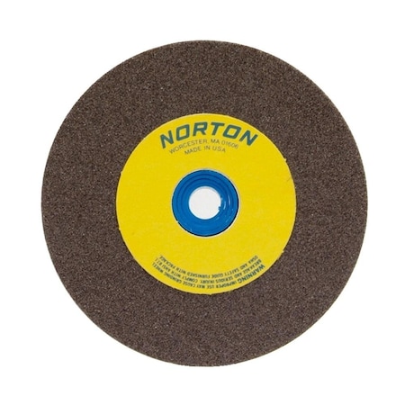 Norton Co Bench & Pedestal Wheel, Standard, Type 1, Aluminum Oxide, Size: 6 x 1 x 1 Medium, Maximum RPM: 4140 076607-88255